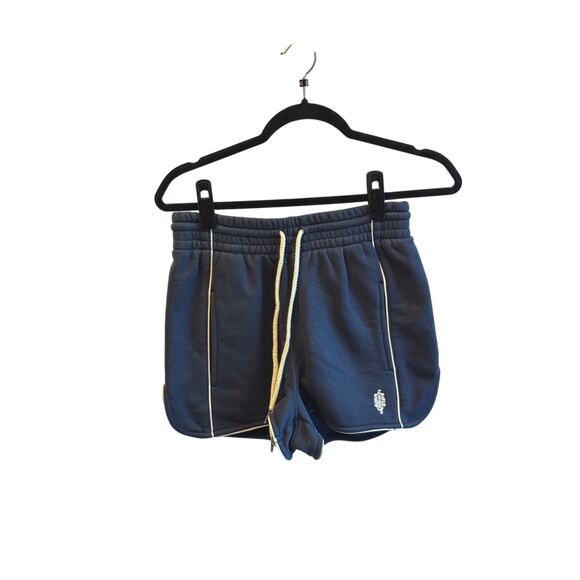 $120 Free People Movement 2 Pc Shorts Sweater Set Navy Blue/White S NWT - Picture 4 of 6